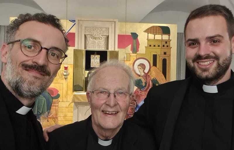 Giovanni Risaliti Vikar Giovanni Risaliti, em. Pfarrer Ferdinand Köck, Priesteramtskandidat Matthias Aumüller